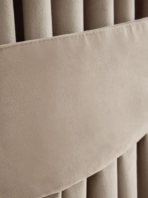 Set of 2 Natural Oatmeal Matte Velvet Curtain