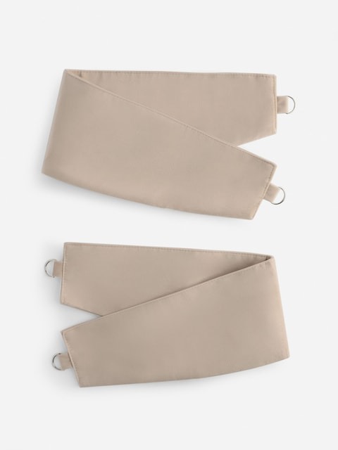 Set of 2 Natural Oatmeal Matte Velvet Curtain