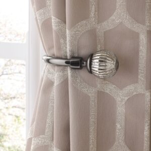 Set of 2 Pewter Grey Mercury Glass Curtain