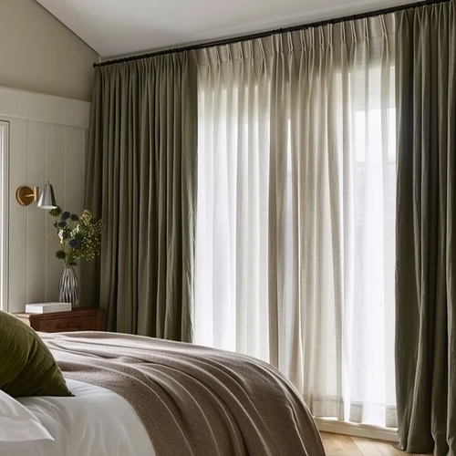 Linen and sheer curtain installed in Dubai Apartment