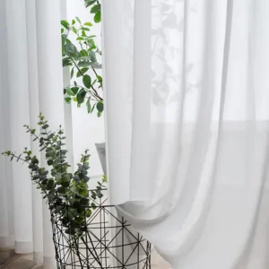 Soft Breeze Coconut White Sheer Voile Curtain