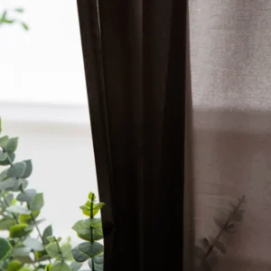 Soft Breeze Dark Coffee Brown Chiffon Voile Curtain