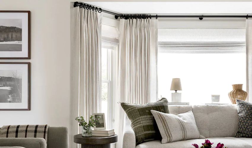 Metallic Colors curtain install in living room