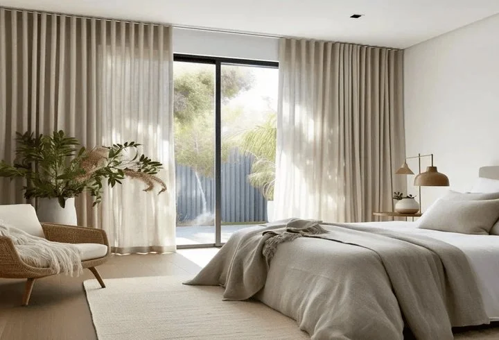 Motorized sheer curtain install in Bedroom