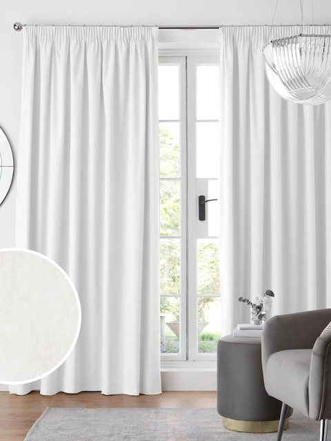 White Cotton Blackout Cotton Curtains