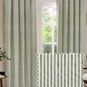 Yard Green Hebden Striped Lined Curtains