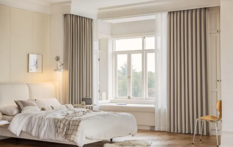 blackout and sheer curtain install in Dubai apartment