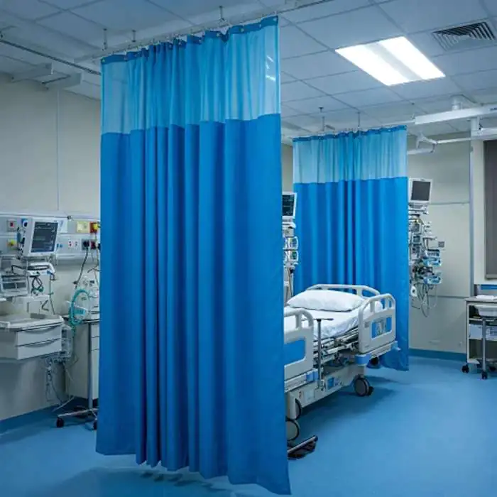 blue icu cubicle hospital curtain