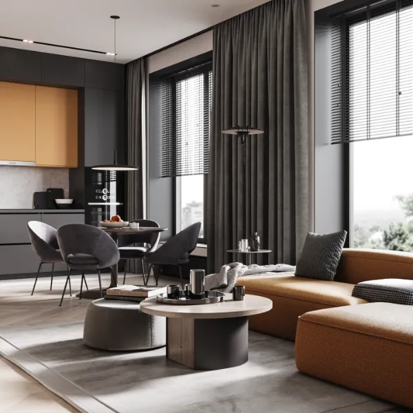 velvet fabric blackout curtain install in Dubai Villa