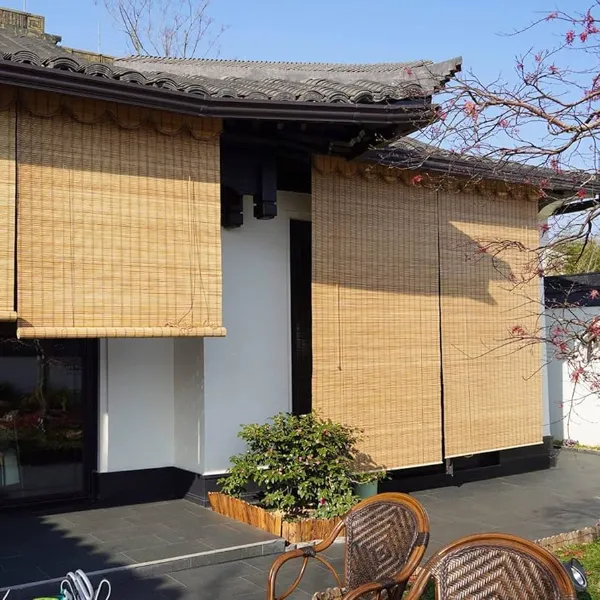 Bamboo flooring install in outdoor space