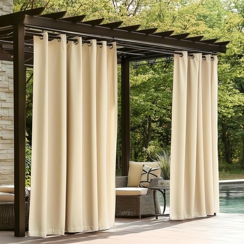 Outdoor Pergola with eyelet curtains
