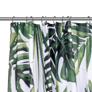 Green Botanical Leaves Curtain
