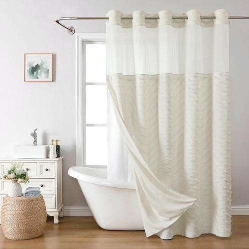 Waterproof polyester shower curtain
