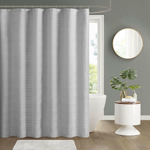 Rustic linen shower curtain