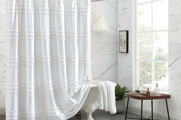 Waterproof polyester shower curtain