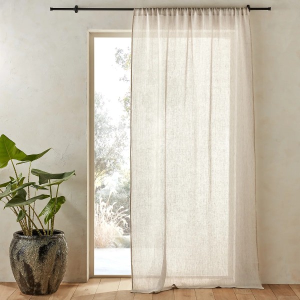 custom linen curtains in luxury villa