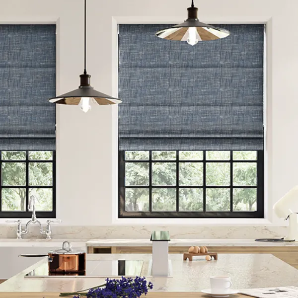 roman blinds install in dining room