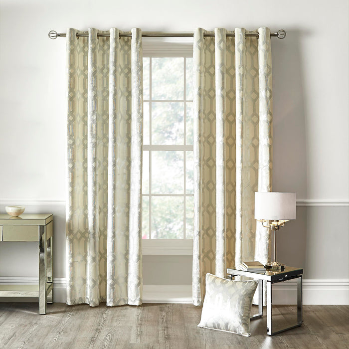 Curtina Darla Eyelet Curtains Ivory