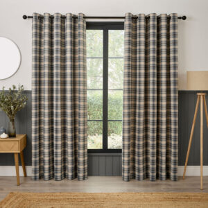 Curtina Everett Jacquard Eyelet Curtains - Grey