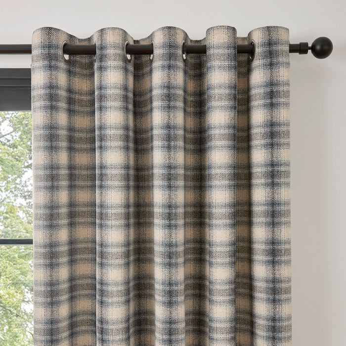 Curtina Everett Jacquard Eyelet Curtains Grey