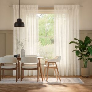 Lumiere Unlined Ariel Classic Cream Curtains