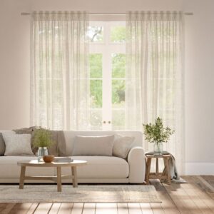 Lumiere Unlined Ariel Oat Curtains