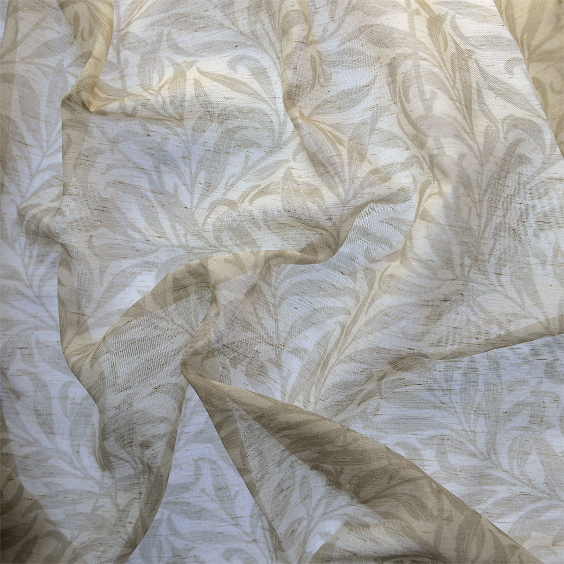 William Morris Willow Bough Voile Linen Curtain