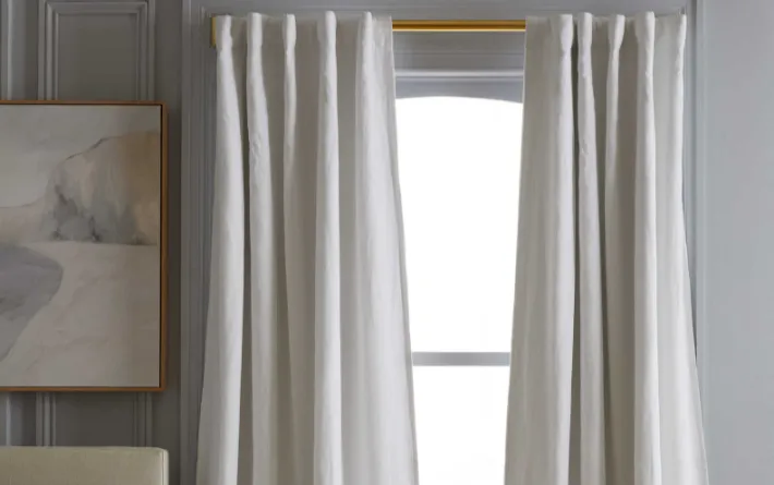 Linen window curtain for home