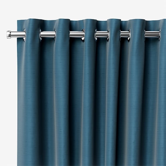 Ahisma Luxe Faux Silk Blue Azure Curtain