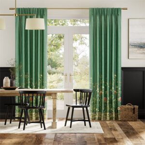 Chinoiserie Faux Silk Lagoon Curtains