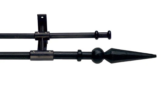 Hallis Artisan Ball & Spear Curtain Pole Black