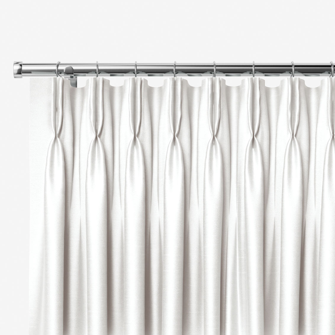 Osaka Faux Silk Ice White Curtain