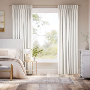 Osaka Faux Silk Ice White Curtains