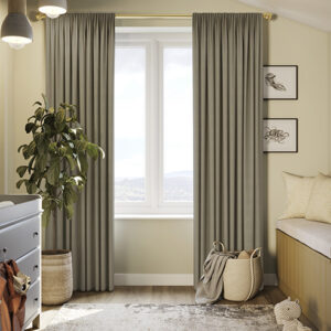 Shima Faux Silk Pewter Curtains