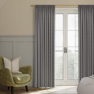 Shima Faux Silk Platinum Curtains