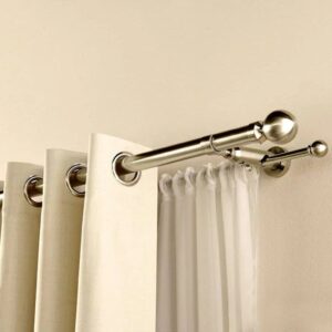 Speedy Dual Double Curtain Pole – Satin Silver