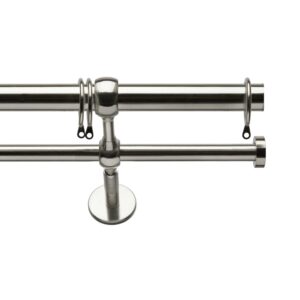 Speedy Poles Apart Double Curtain Pole – Satin Silver