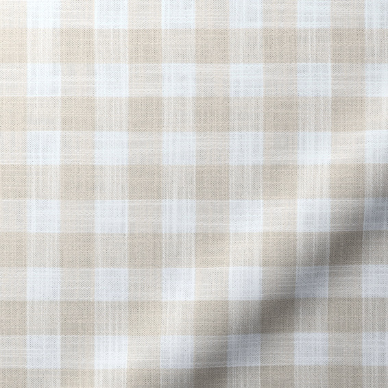 Stonebridge Gingham Beige Curtain