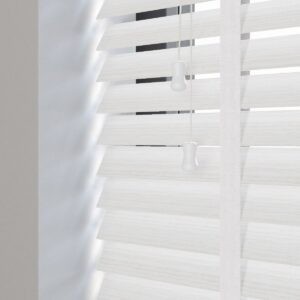 Alura Oak Taped White Wooden Blinds