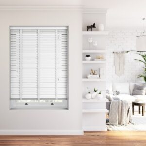 Mississippi Taped White Wooden Blinds