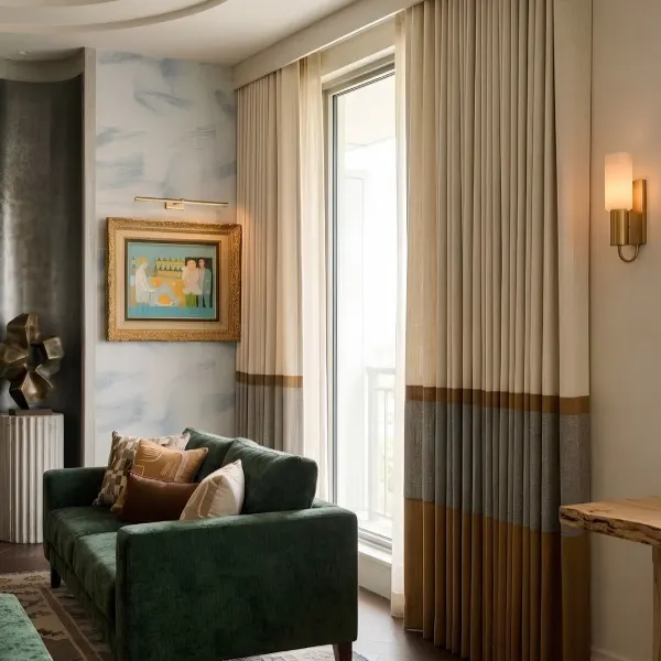 premium blackout curtains-dubai living room