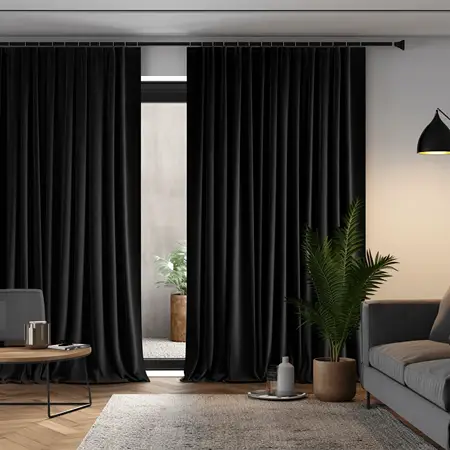 Black Curtain For Living Room