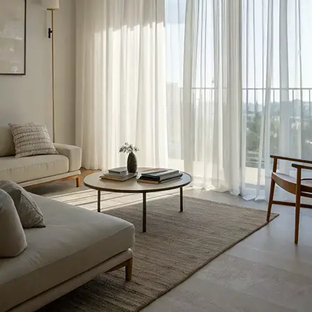 White Curtain For Living Room