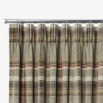 Alloa Autumn Rustic Plaid Double Pinch Pleat-Curtains