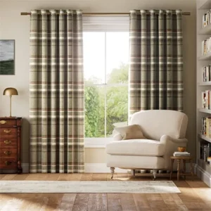 Alloa Autumn Rustic Plaid Patterned Curtains