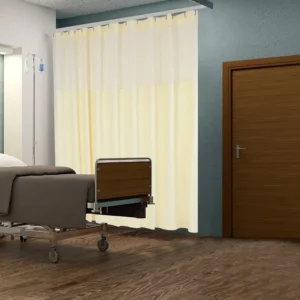 Beige Mesh Top Privacy Cubicle Curtain