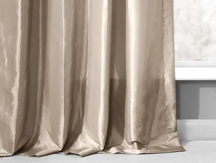 Beige Silk Curtains