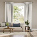 Bijou Alabaster Soft Linen Double Pinch Pleat Curtains