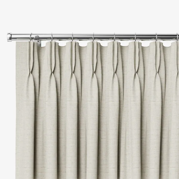 Bijou Oatmeal Natural Linen Double Pinch Pleat-Curtains