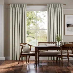 Bijou Oatmeal Natural Linen Double Pinch Pleat Curtains